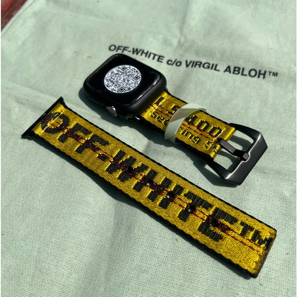 Off-White Mini Industrial Belt Yellow Apple Watch Strap/Band Classic Buckle